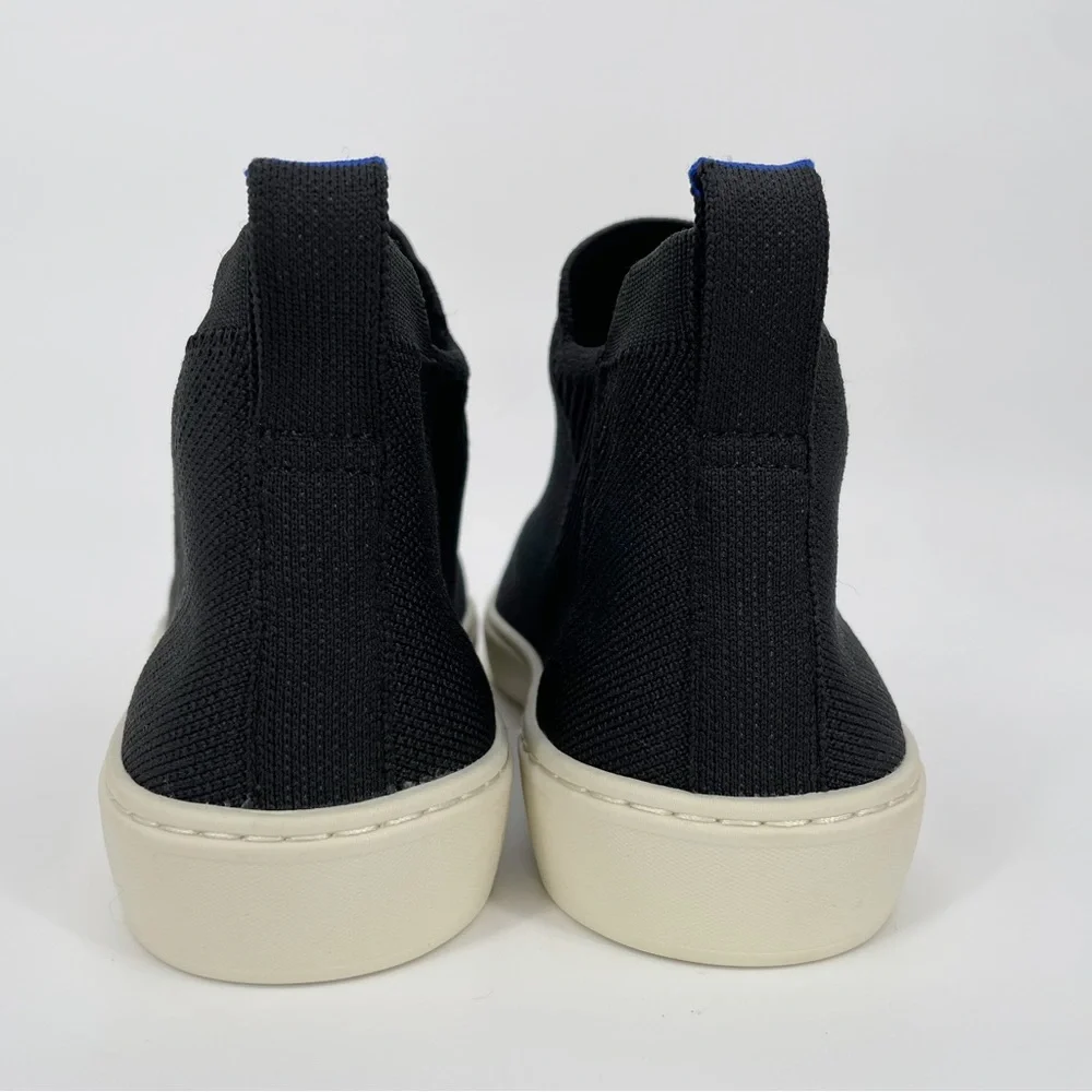 Rothy's The Chelsea Black Hi Top Sneaker Sporty Pull On Shoes Women’s Knit Boot - Picture 8 of 9